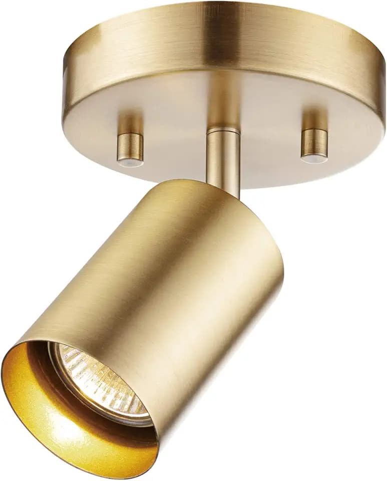 Globe Electric 1-Light Track Spotlight, Matte Brass, Pivoting Head, Dimmable, Modern Glam, 59765