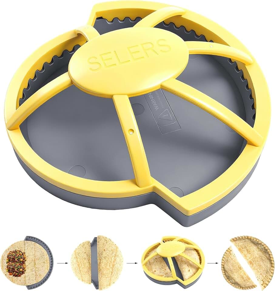 Tortilla Sealer, Large Capacity Quesadilla Crimper, 2-in-1 6"+8'', for 6-12'' Flour Tortillas, Make Stuffed Pastries, Tacos, Tortilla, Dumplings, Pierogi