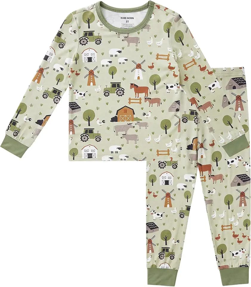 pureborn Baby Viscose from Bamboo Pajama Set Toddler Boy Sleepwear 12M-8Y