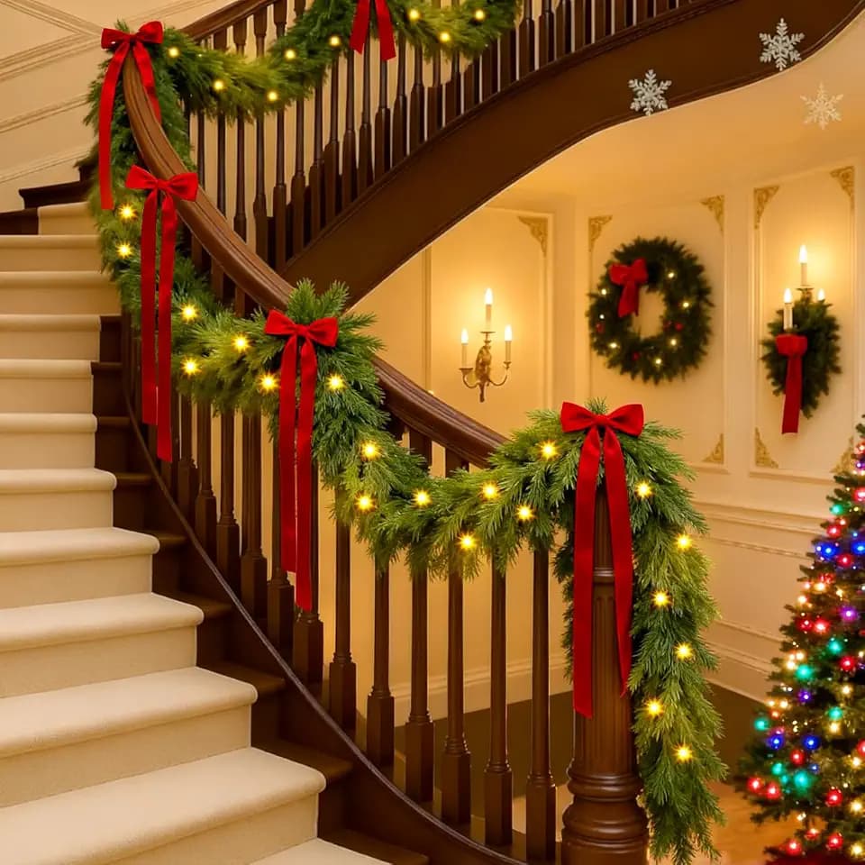 Suncalla 6 ft Christmas Garland with Light, Battery Operated Garland