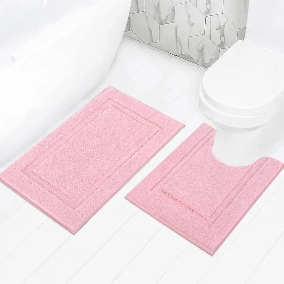 SHACOS Soft Microfiber Bathroom Rugs Set 2 Pieces with Toilet Rug