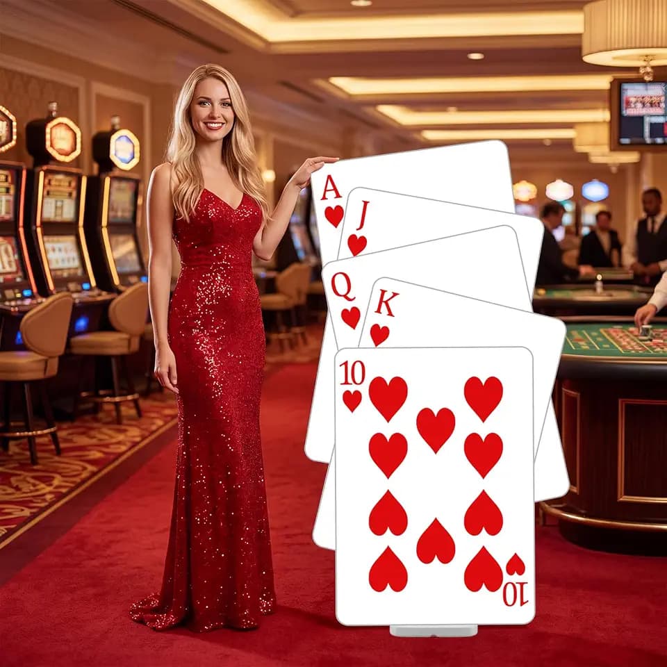 Funrous 4 ft Cardboard Stand-up Party Decor, Playing Cards, 1 Pcs