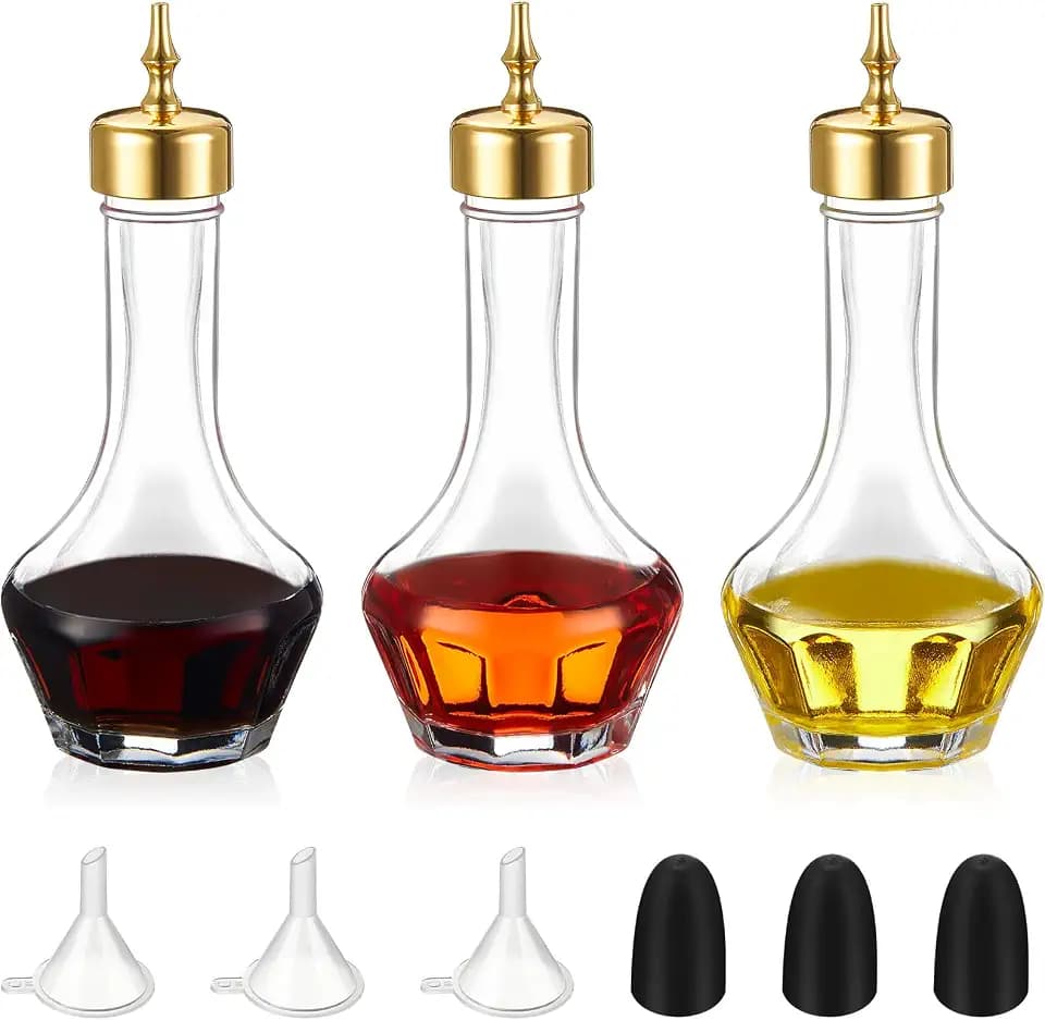 Teenyyou 6 Pcs 1.7 oz Bitters Bottles with Tops, Gold