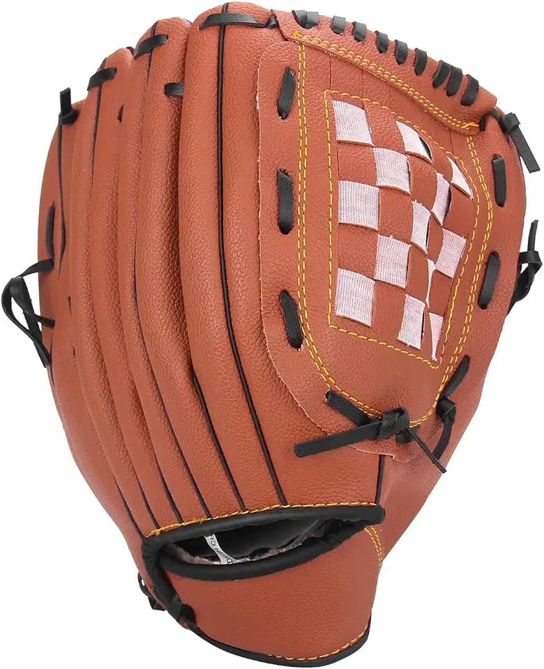 Baseball Glove Softball Gloves – Right Hand Throw 10.5" for Kids Youth Adult — Easy Break in Baseball Mitt (Brown, 10.5)