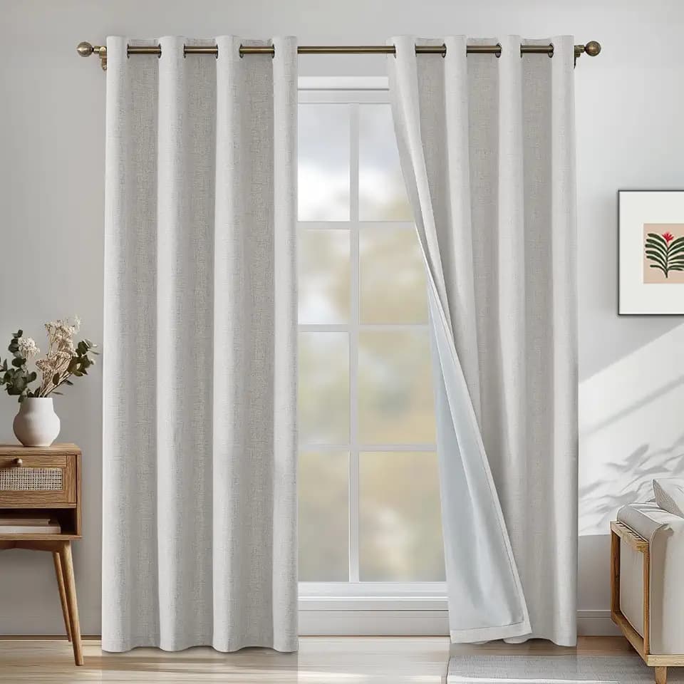 100% Blackout Curtains for Bedroom, 52" W x 96" L (2 Panels)