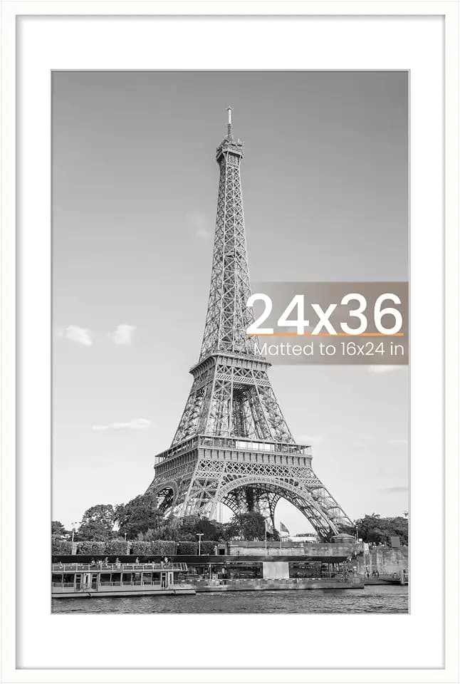 upsimples 24x36 Poster Frame, Wall Decor Picture Frames, White 1 Pack