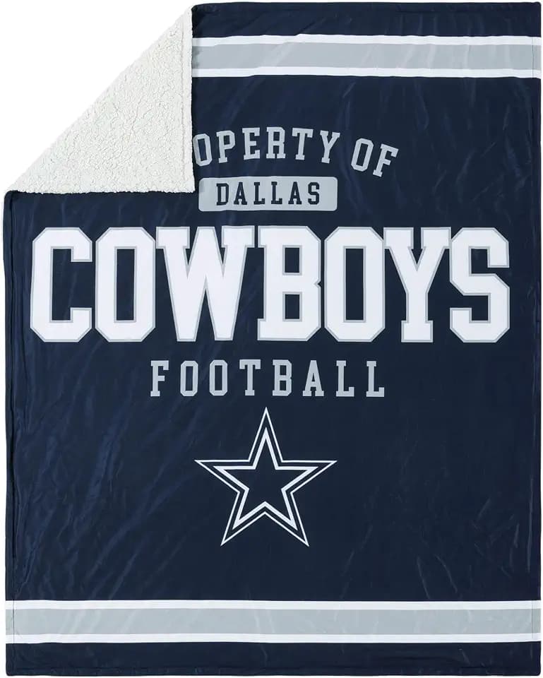 FOCO NFL Unisex-Adult NFL Team Logo Property 60" x 50" Sherpa Plush Throw Blanket