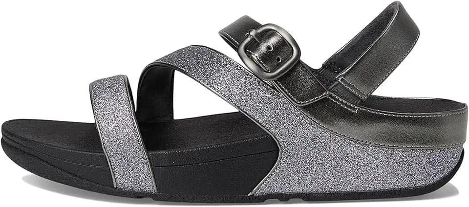 FitFlop Women's Skinny II Glitterdust Pewter Z-Strap Sandals