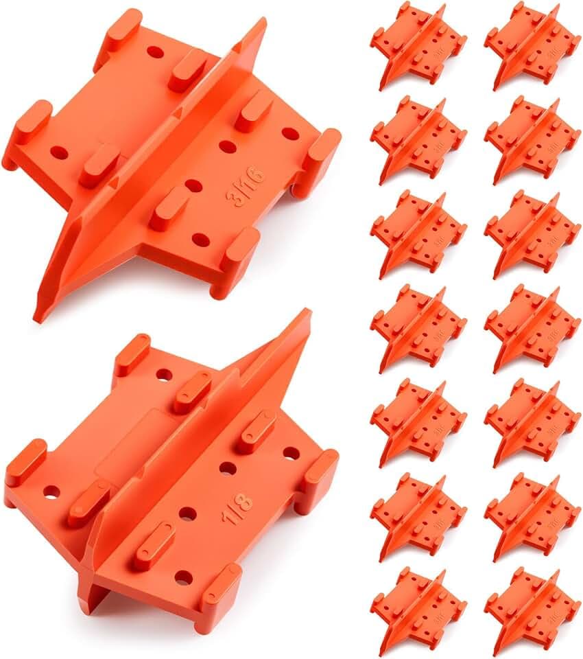 CroBlissful 16 Pcs Deck Spacers 1/8 and 3/16 Inch Board Spacing Edges Tool