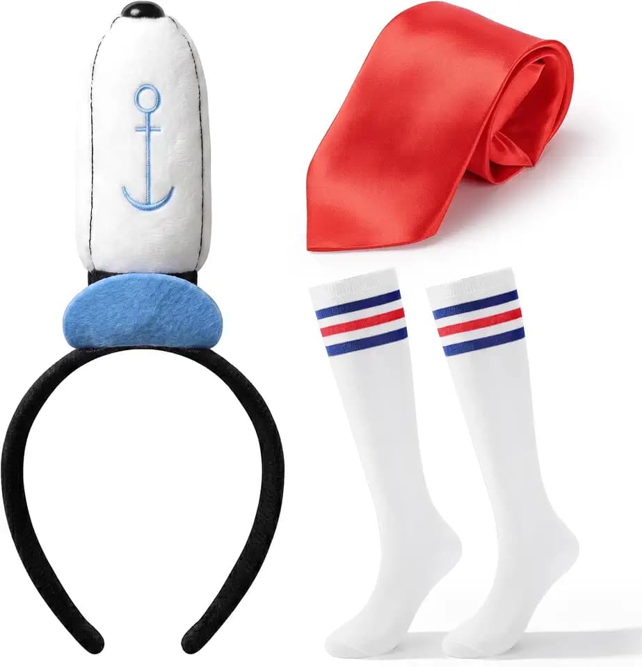 Halloween Sailor Costume Set Sailor Headband Tie Socks 3Pcs Party Outfits