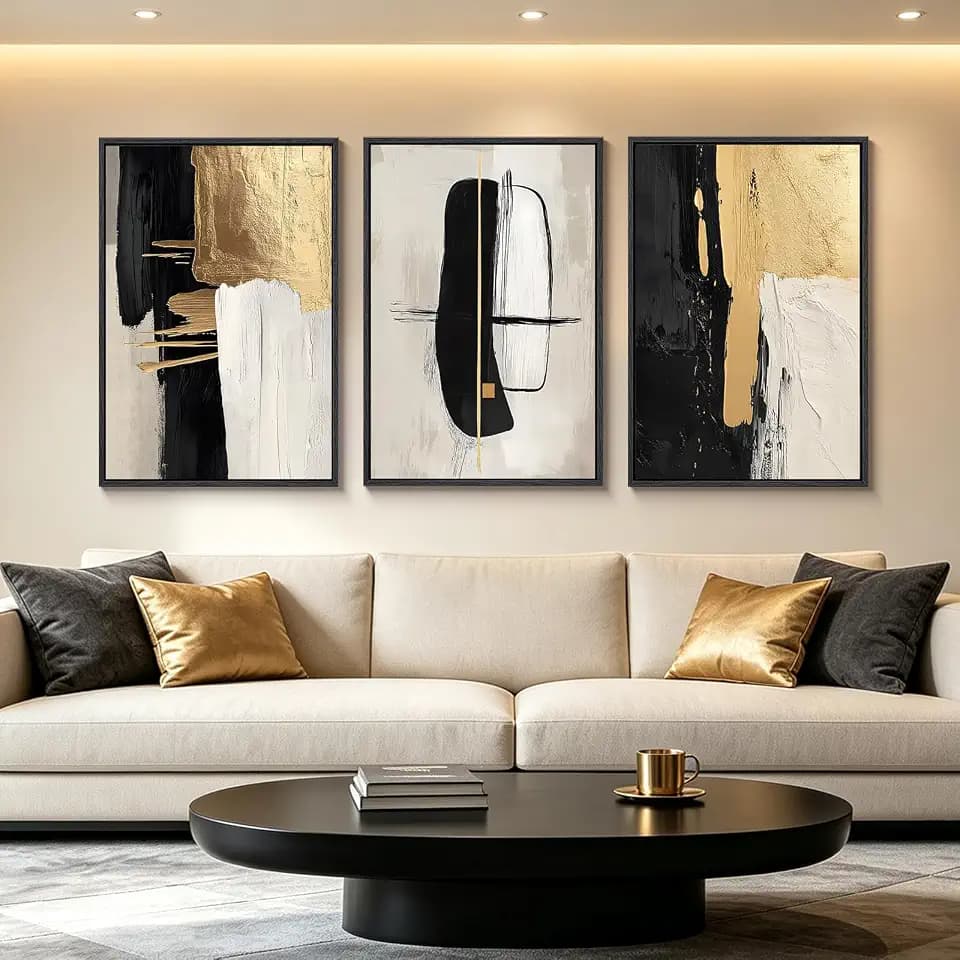 Large Wall Art For Living Room,3 Piece 24x36 Inch Framed Wall Art