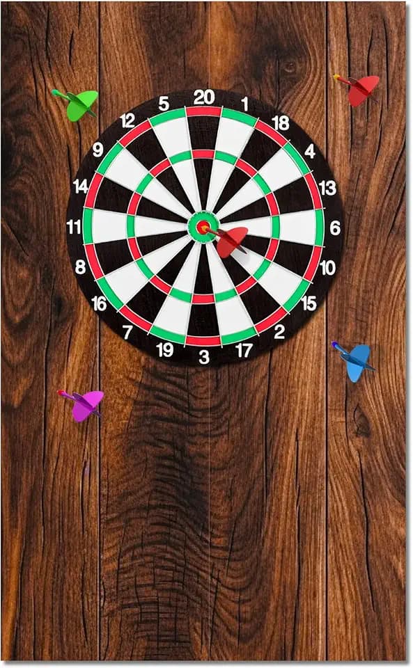 Felt Wood Grain Dart Board Wall Protectors, Self-Adhesive Square Backing Tiles, Dartboard Surround Backboard Alternative to Cork, 35.4" x 23.6" x 0.45"