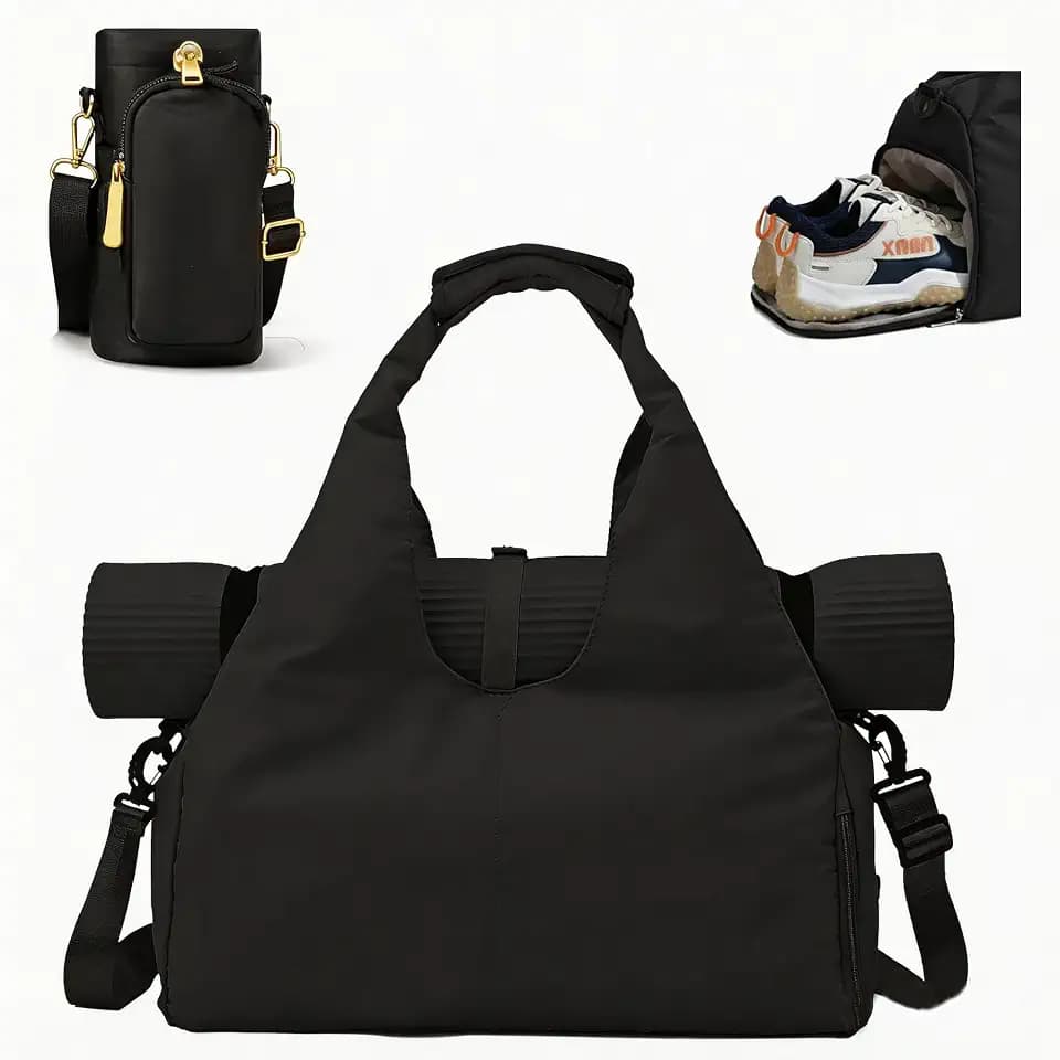 Yoga Mat Bag, Sport yoga Gym Bag for women, Lightweight yoga mat bag carrier with Yoga Strap, Carryall Yoga Tote Bag