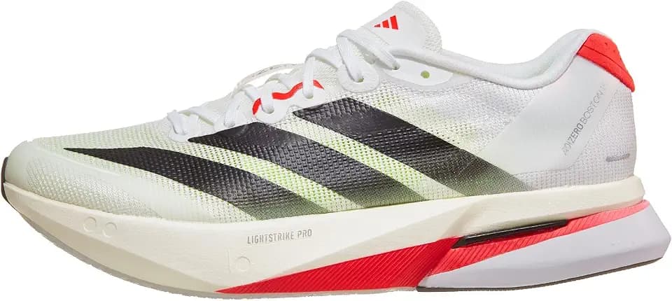 adidas Mens Adizero Boston 13 Running Sneakers Shoes - Black, White