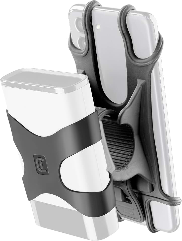 cellularline | Rider Power Bank | Halterung mit integriertem Band zum Befestigen der Powerbank am Lenker - Powerbank-Gurt bis zu 13X17 cm - Für Smartphones bis zu 6,7 Zoll - Schwarz