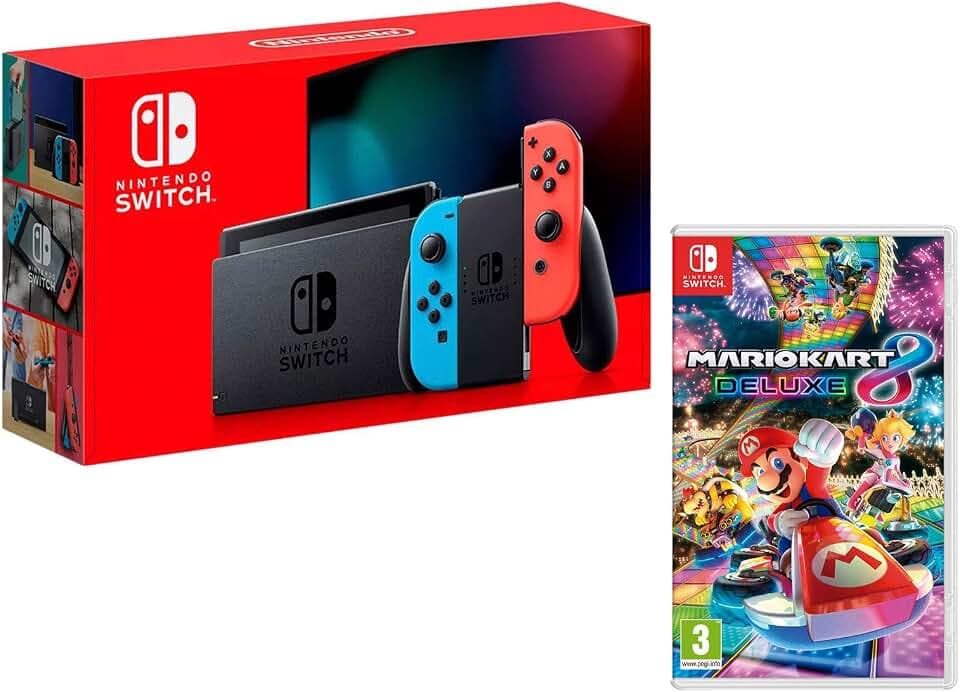 Nintendo Switch Konsole 32Gb Neon-Rot/Neon-Blau + Mario Kart 8 Deluxe