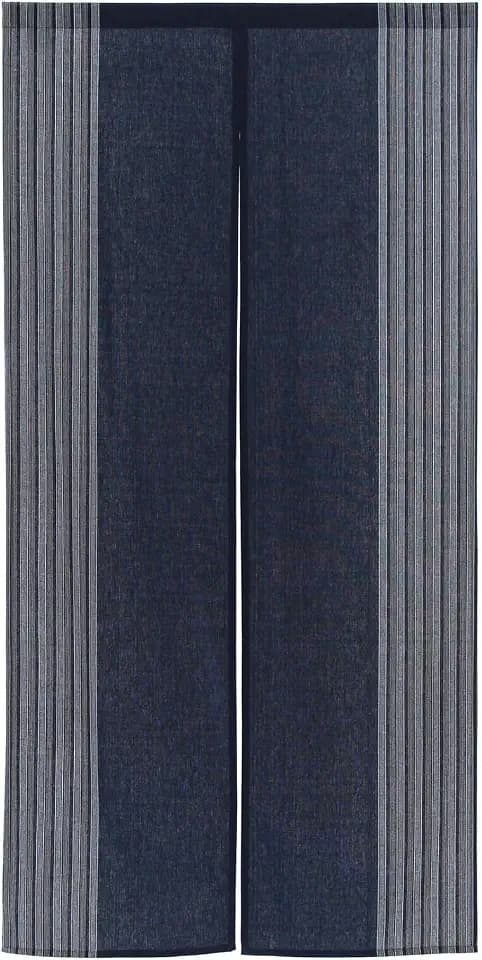 Japanese Noren Doorway Curtain – Cotton Blend Two-Panel Split, Hand-Washable, Easy Installation with Tension Rod, Room Divider for Home or Office (Indigo)