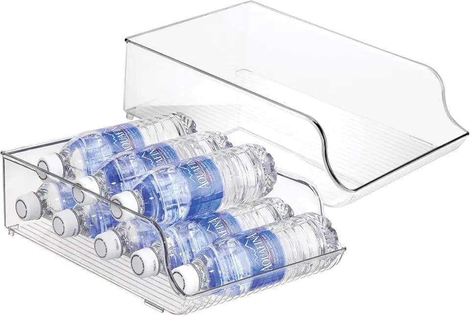 iDesign Plastic Water Bottle Organizer, Clear, 2-Pack