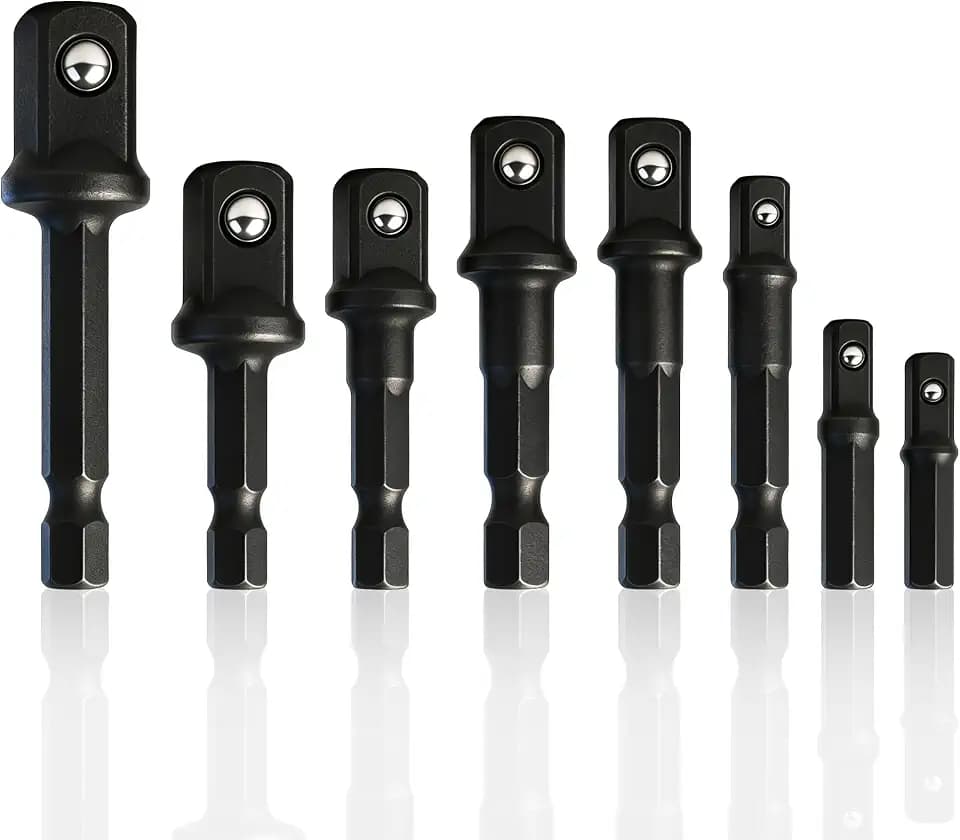 8-Piece Impact Sockets Adapter Sets, Hex Shank 1/4" 3/8" 1/2"