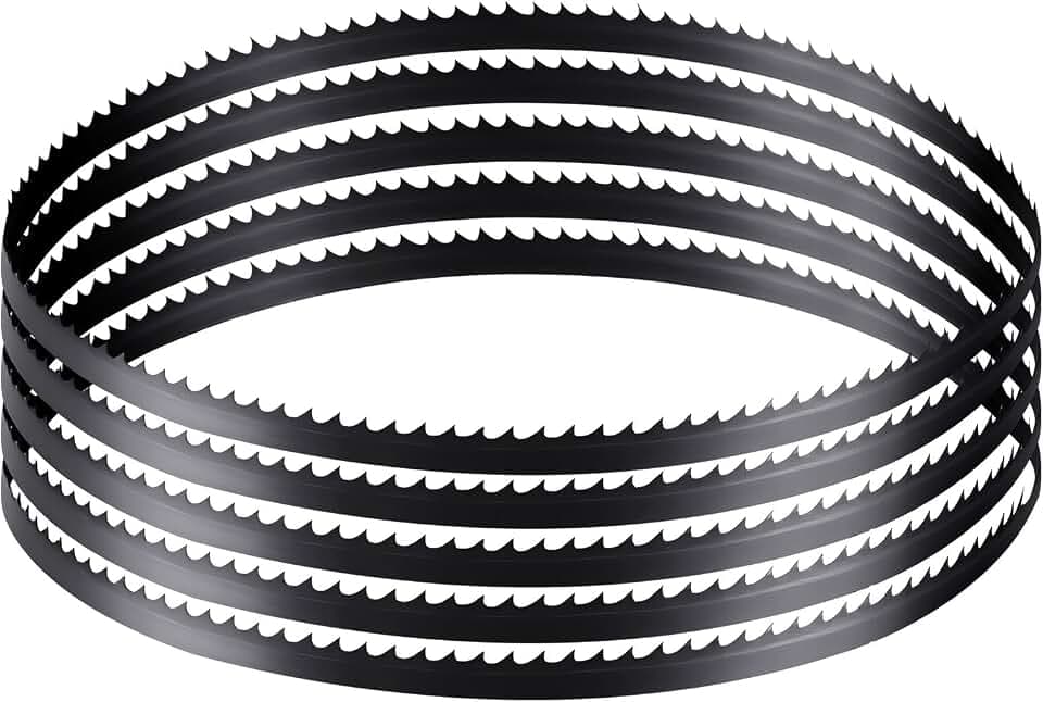 VEVOR Bandsaw Blade, 60 Inch Length, 6 TPI Band Saw Blade with 15 HRC Hardened Sharp Teeth, SK5 High-Strength Carbon Steel, 0.25 Inch Width, Replacement for Major Woodworking Band Saw Brands, 1 Pack