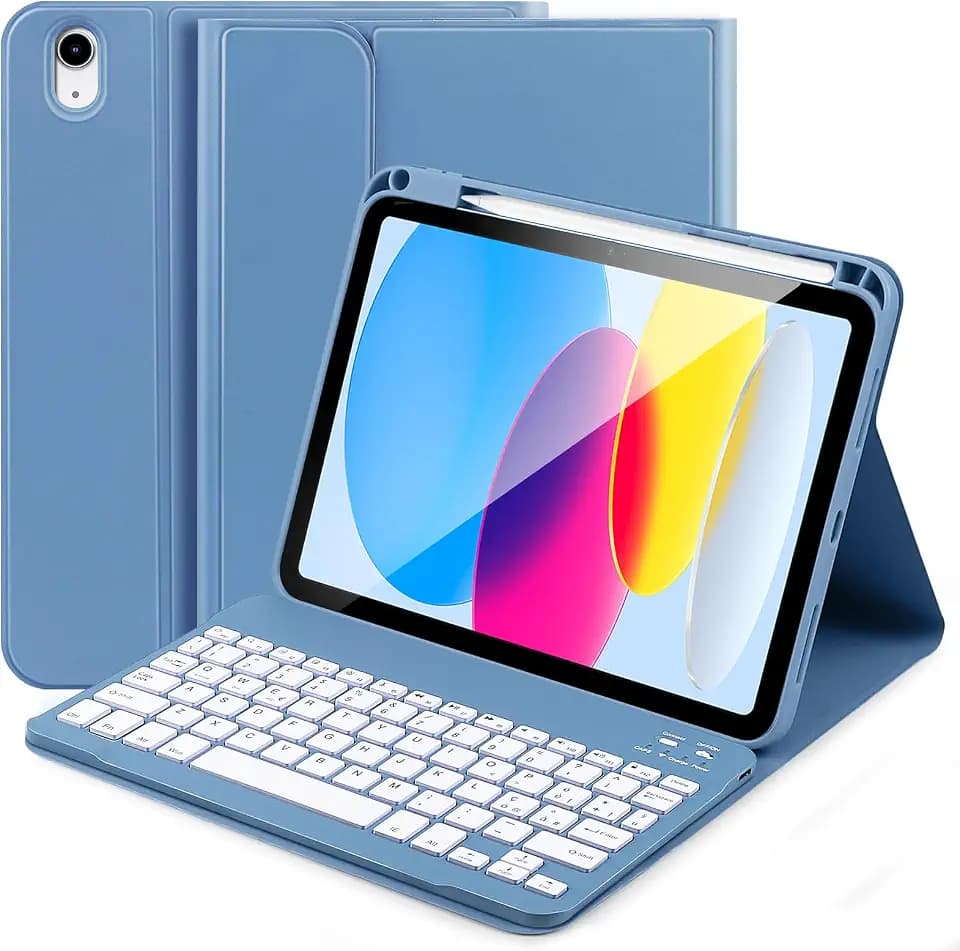 Tastatur iPad 11 Generation (A16) 2025 & 10 Generation 2022, iPad 10 Gen. Italienische QWERTY-Tastatur Hülle für Modelle A2696/A2757/A3354/A3355 (iPad nicht im Lieferumfang enthalten)