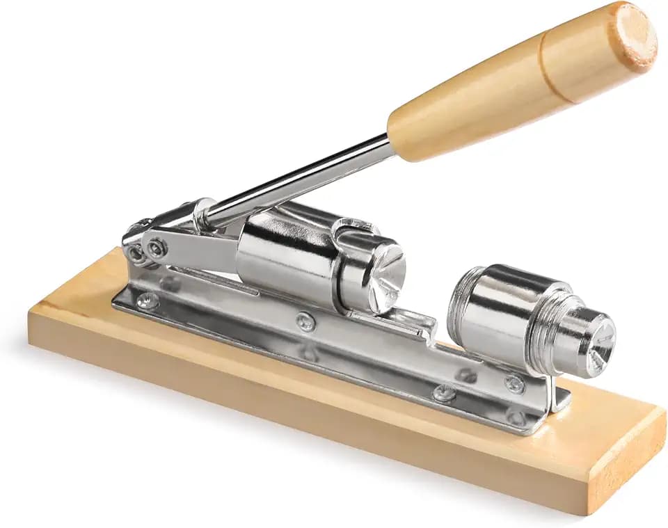 New Star Foodservice 28003 Heavy Duty Pecan Nut Cracker, Nickel-plated Steel/wood Base