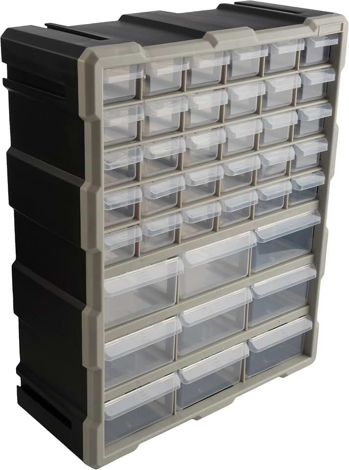 Stalwart 39-Drawer Plastic Small Parts Organizer, Black