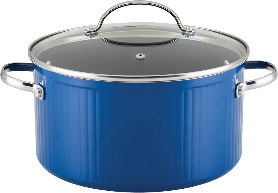 Farberware Style Nonstick Cookware Stockpot, 6 Quart, Blue