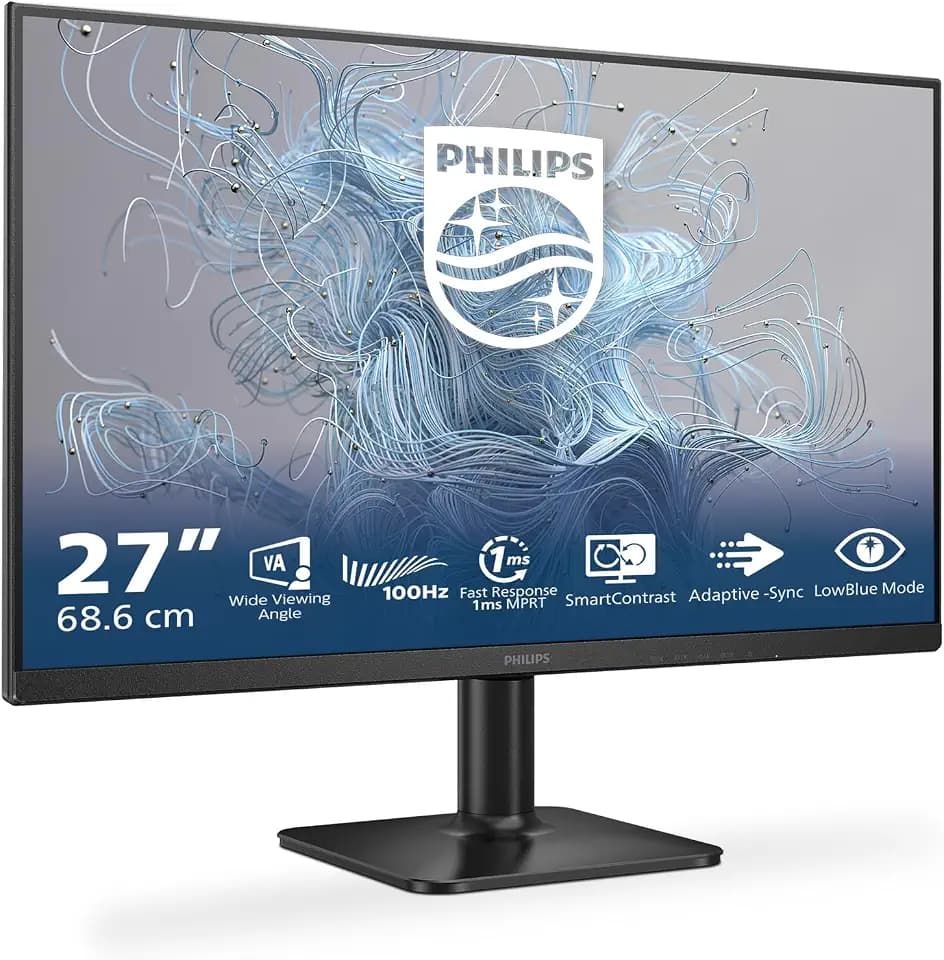 PHILIPS 27E2N1100L - 27 Zoll Full HD Monitor, Adayptive Bildsynchronisation (1920x1080, 100 Hz, 1x D-Sub, 1x HDMI 1.4) schwarz