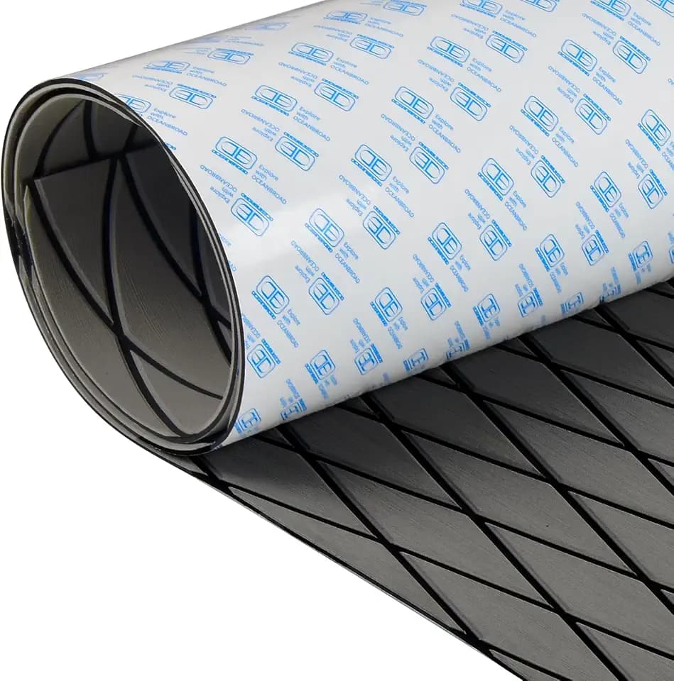 OCEANBROAD CNC Cut Boat Flooring Diamond Pattern Self-Adhesive EVA Decking