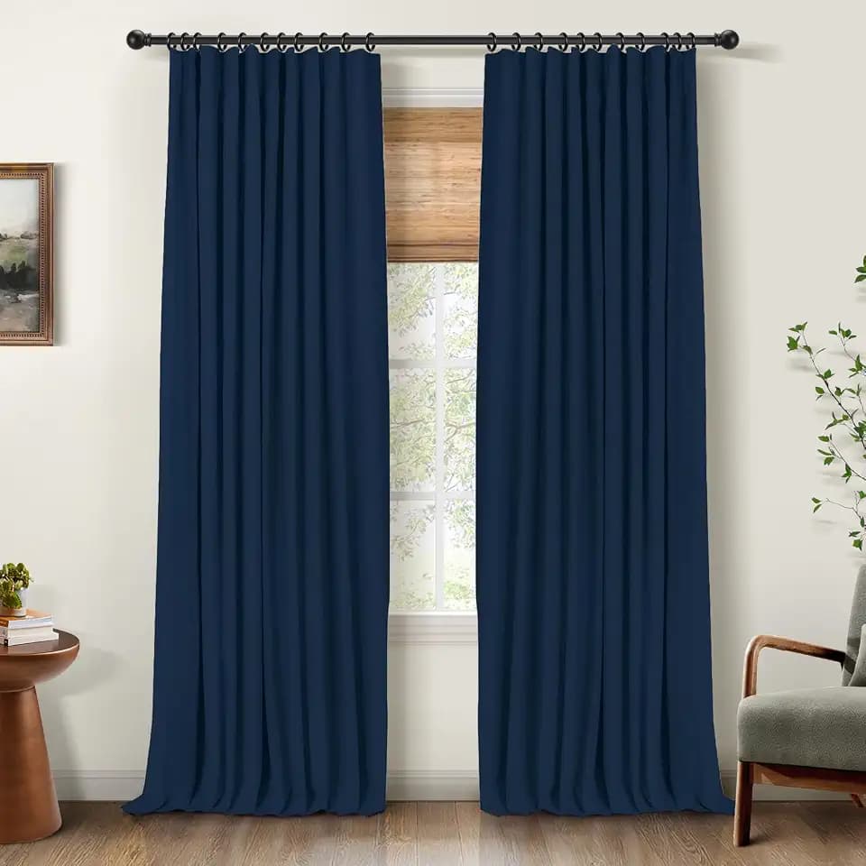 INOVADAY 100% Blackout Curtains for Bedroom Black Out Curtains 96 Inch Long