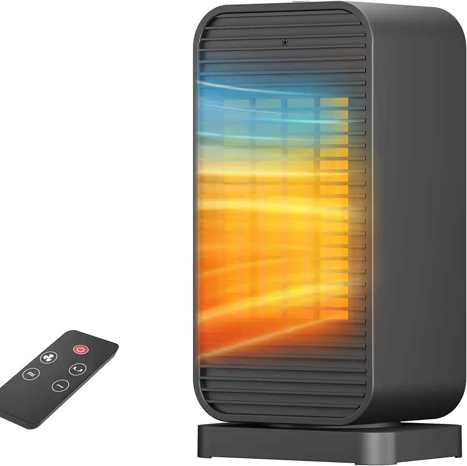 Portable Electric Space Heaters For Indoor Use, 1500W PTC Mini Space Heater with 2 Heating & Fan Modes, Electric Portable Heater For Room Office Home
