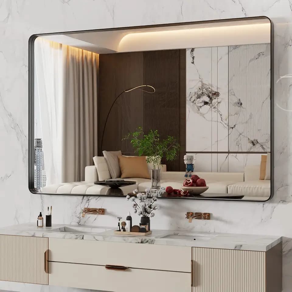 WEER Bathroom Vanity Mirror Black 55X36 Inch