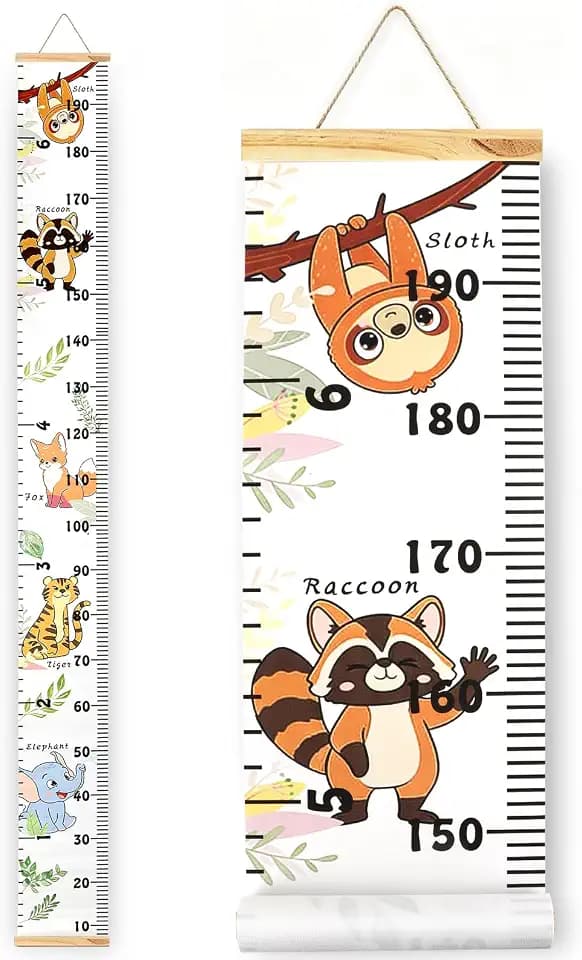 MIBOTE Growth Height Chart for Kids, Removable 79"x7.9" (Cute Animal)