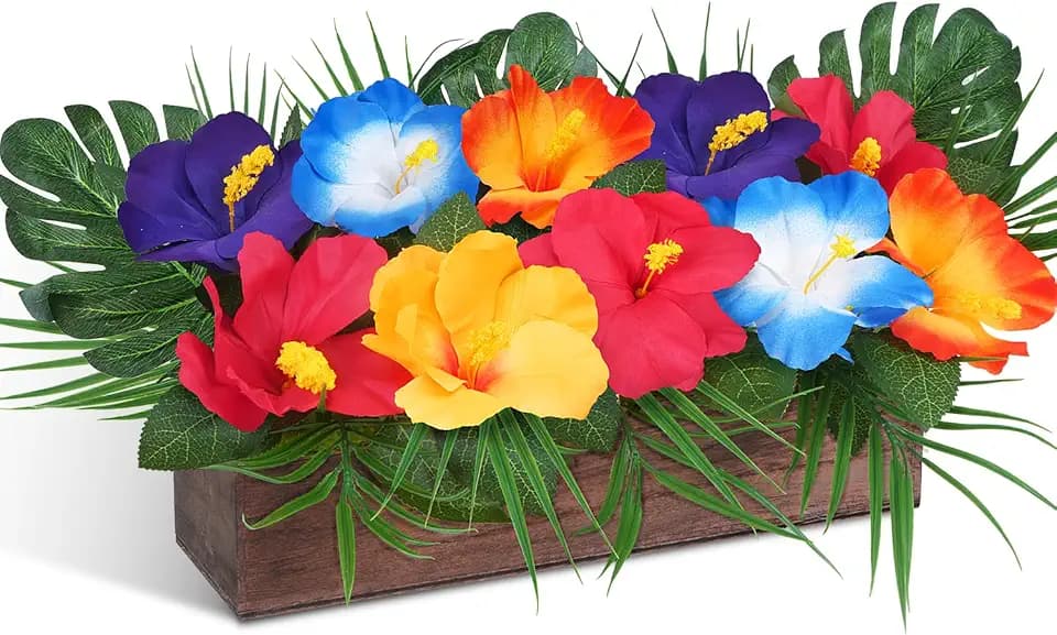 Hawaiian Flowers Arrangements Tropical Artificial Hibiscus