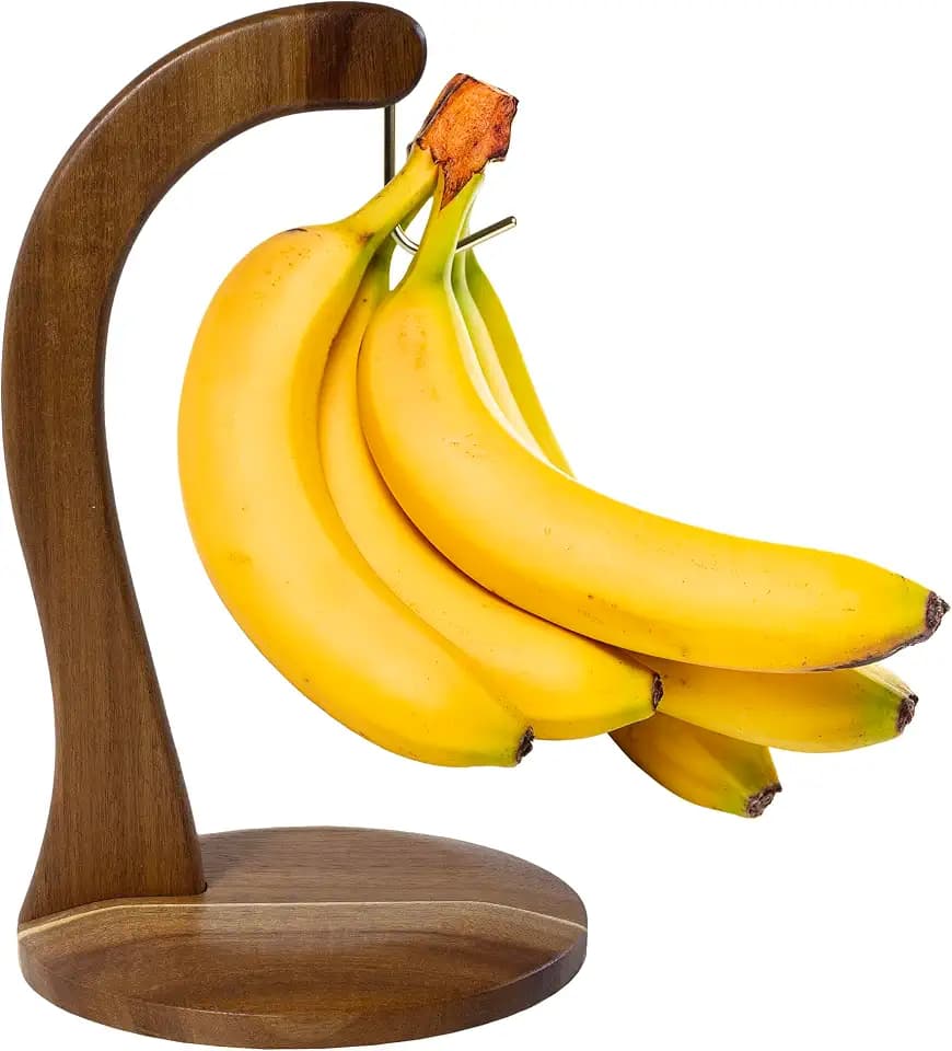 Rock & Branch Acacia Wood Banana Holder with Stand and Hanging Hook