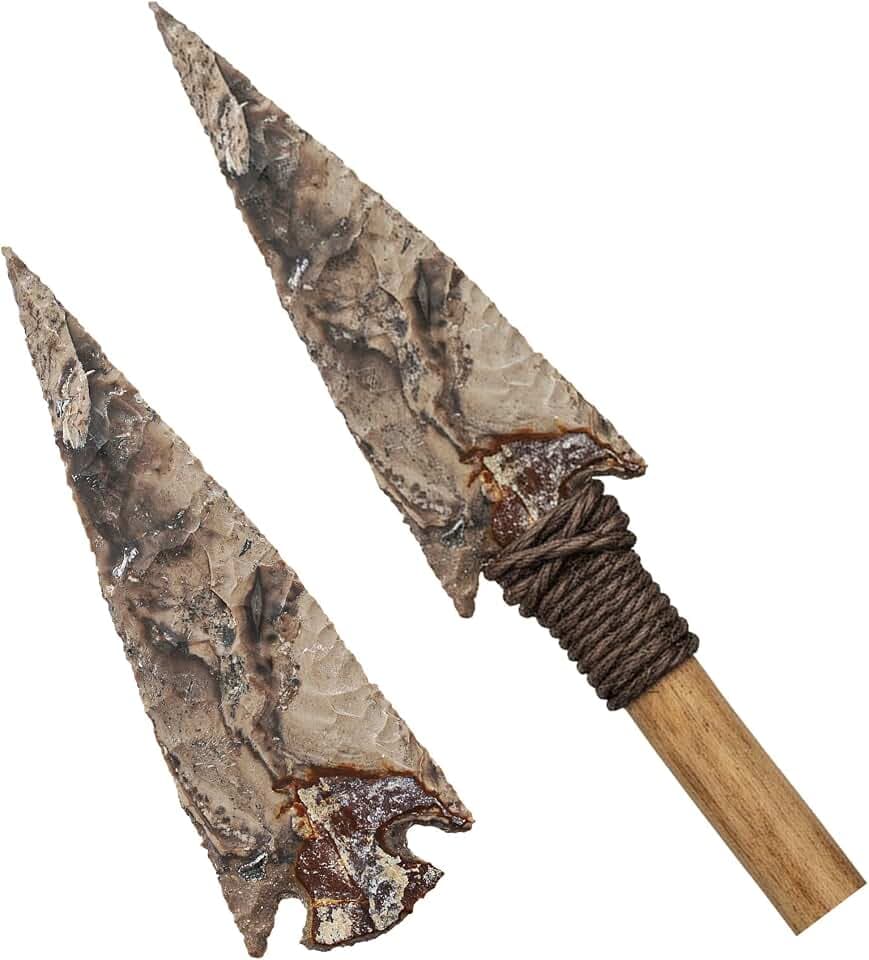 Lord of Battles Medieval Flint Arrowhead (1"-10" Size) | Crystal and Healing Stone Flint Rock Arrow Heads for DIY Project Craft Point Jewelry Making