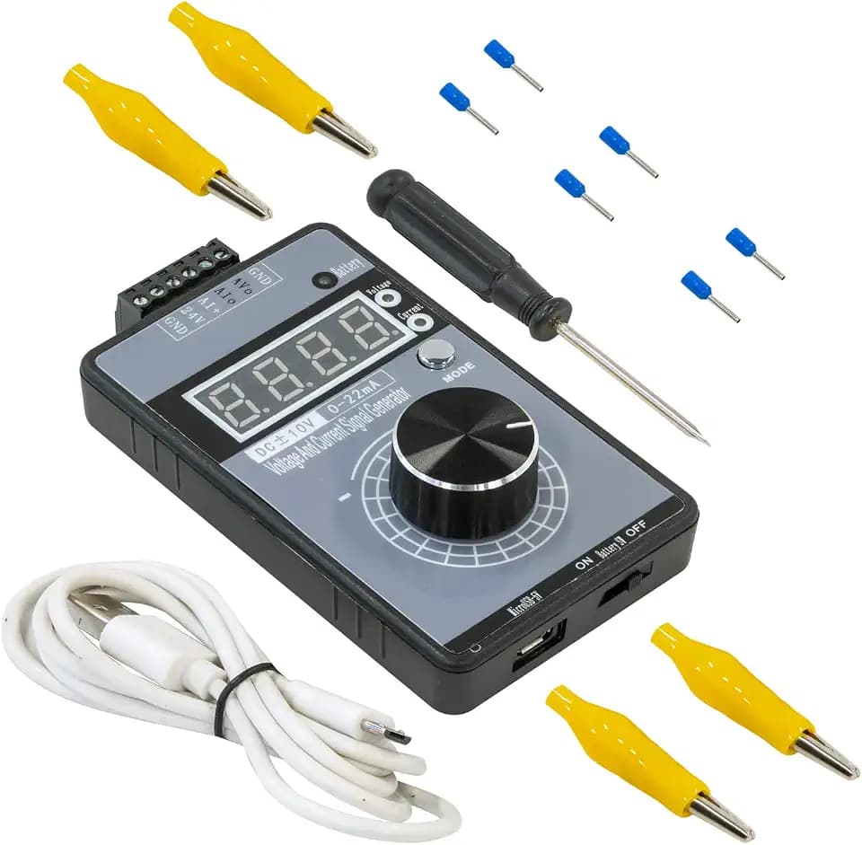 UCTRONICS DC ±10V 0/4-20mA Current Voltage Signal Generator, USB Power Supply Interface Analog Simulator for PLC and Panel Debugging, Device Testing, Frequency Converter, Flow Valve (Without Battery)