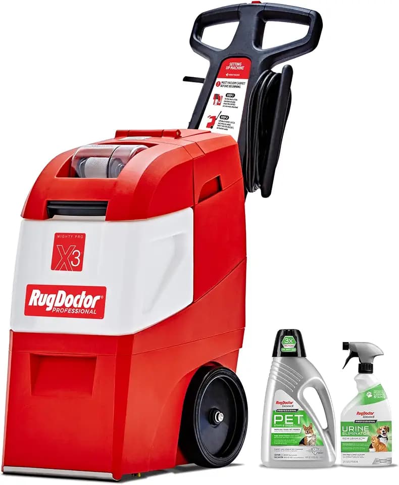 Rug Doctor Mighty Pro X3 Commercial Carpet Cleaner with Pet Cleaner Bundle