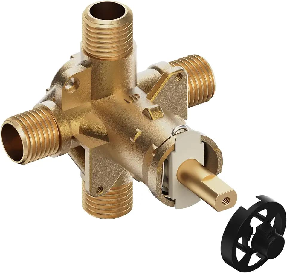 2510 Shower Valve, Compatible with Moen Posi-Temp Valve,1/2 Inch Connection,4-Port, Male Threaded, Brass