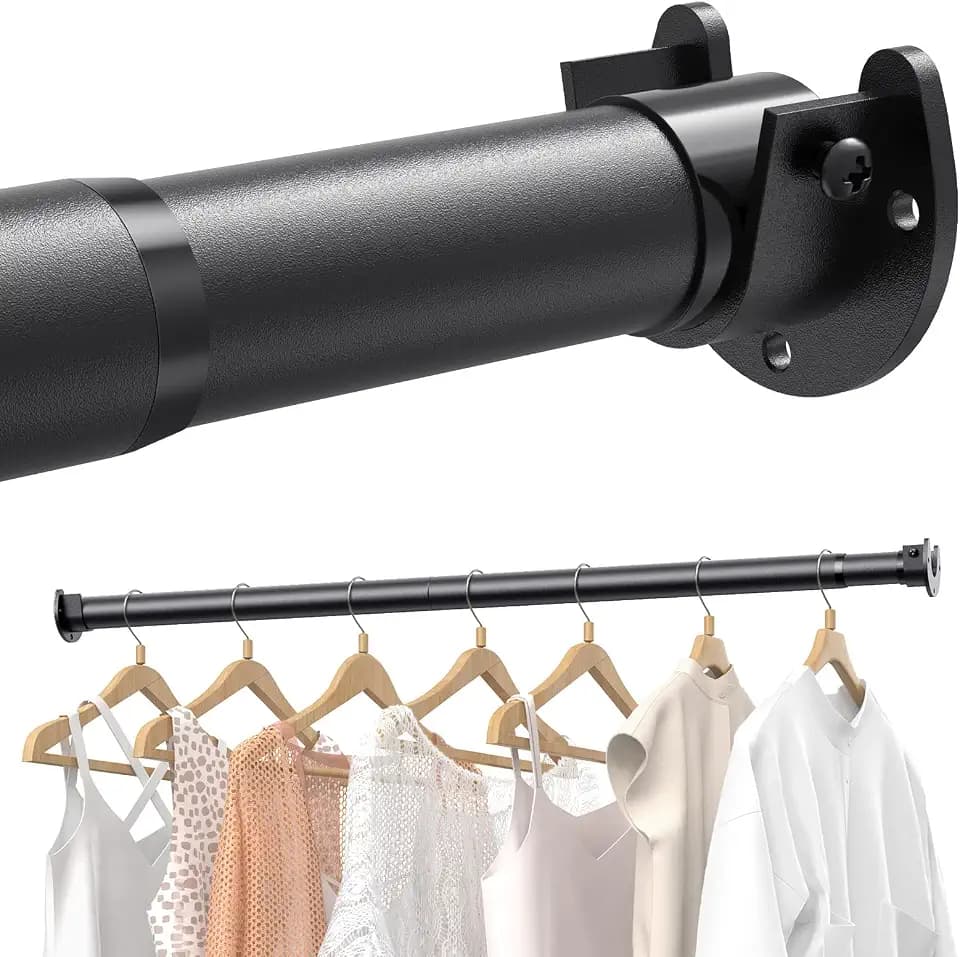 Supforce 4 Pack Closet Rod Heavy Duty, 17-84in Adjuatable Closet Pole Black