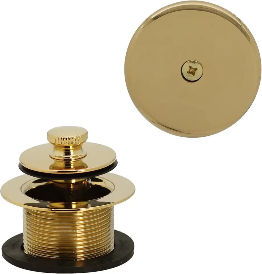 Westbrass Twist & Close Tub Trim Set with One-Hole Overflow Faceplate, Polished Brass, D94-01