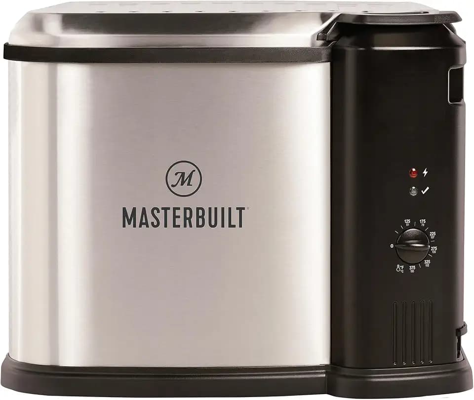 Masterbuilt® 3-in-1 10 Liter XL Electric Turkey Fryer plus Boiler and Steamer Combination with Drain Basket and Breakaway Safety Cord in Stainless Steel