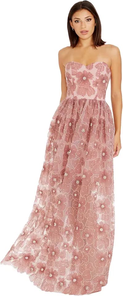 Dress The Population Women's Audrina Fit and Flare Maxi Dress