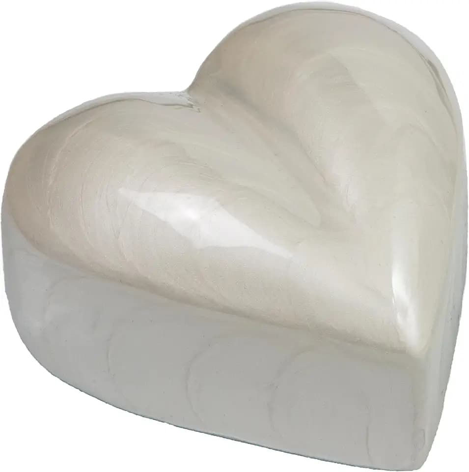 Urn for Ashes Funeral Cremation Memorial Keepsake Heart Love Urns Decorative Alloy (White, 3") RHM01-03