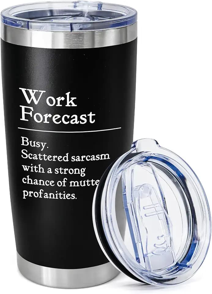 Work Forecast Tumbler, 20oz Funny Office Tumbler Gifts for Men