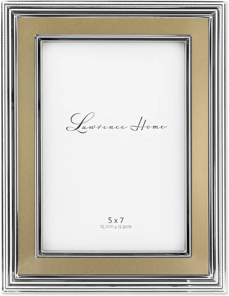 Lawrence Frames Verona Collection 5 x 7-Inch Metal Gold Picture Frame (840257)