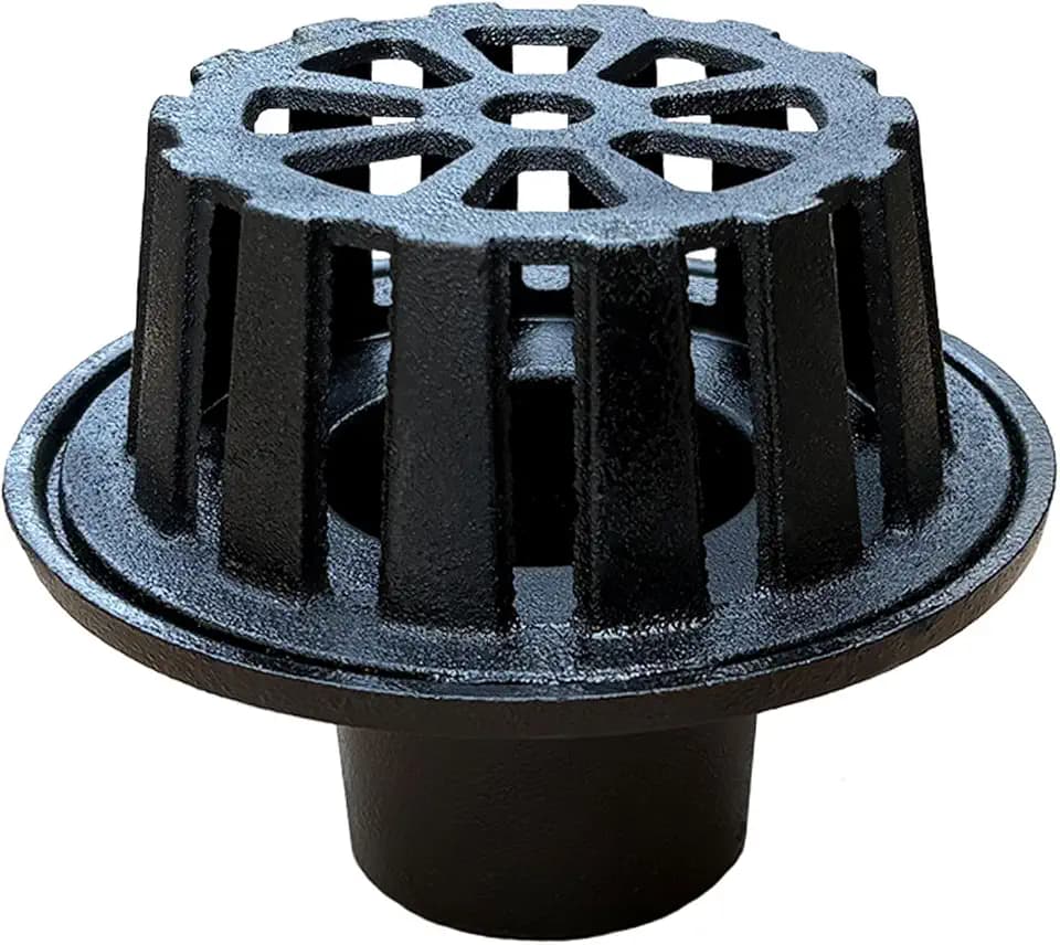 3 Inch Cast Iron Roof Drain, Roof Drain Cover, 3 Inch Push-in Pipe Size, Can Prevent Drain Clogs, Suitable for PE/PVC Pipes and Iron Pipes.