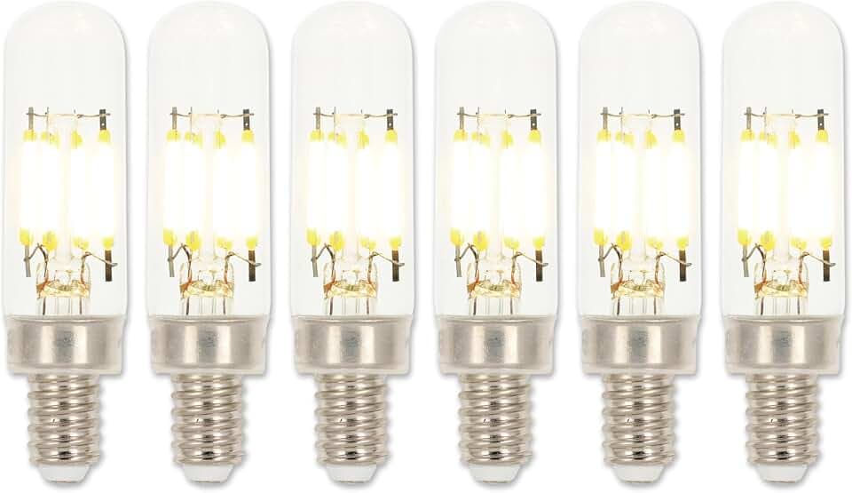 Westinghouse 5168120 4.5 Watt (40 Watt Equivalent) T6 Dimmable Clear Filament LED Light Bulb, Candelabra Base, 6 Pack