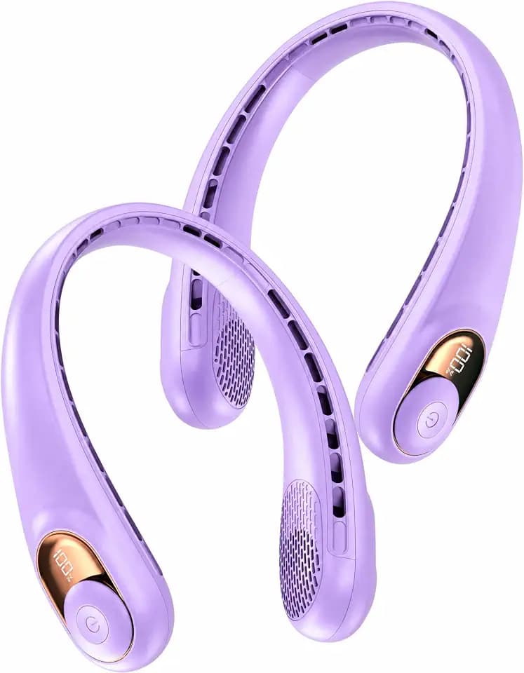 KIDEE Portable Neck Fan, Neck Fans Rechargeable with LED Display, 2 Pack